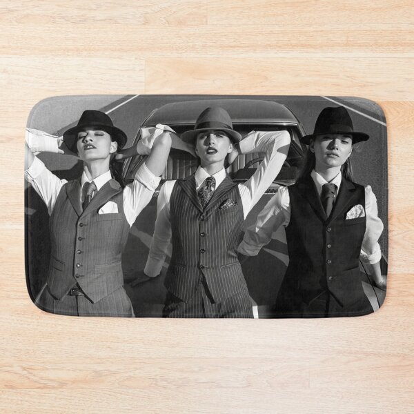 Item preview, Pinup photography 1950s Gangster Girls posing on a old 50's car designed and sold by Vintage Designs +.