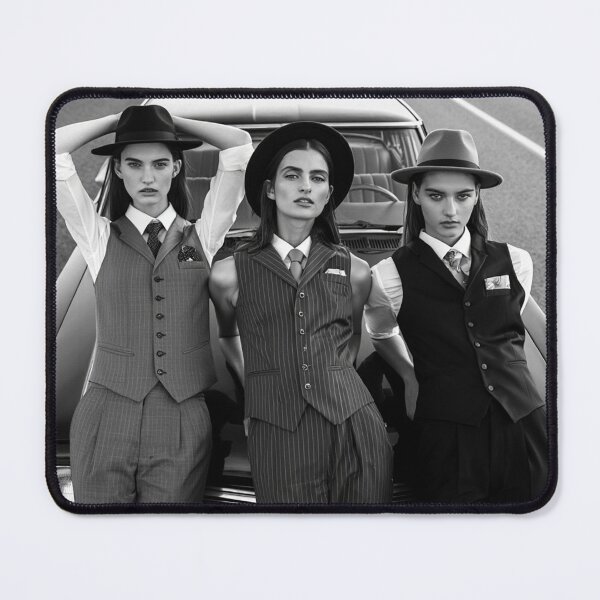 Item preview, Pinup photography 1950s Gangster Girls posing on a old 50's car designed and sold by Vintage Designs +.
