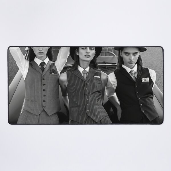 Item preview, Pinup photography 1950s Gangster Girls posing on a old 50's car designed and sold by Vintage Designs +.