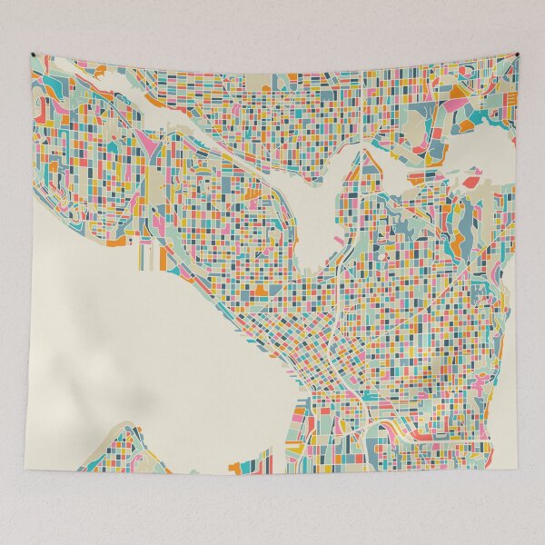 Item preview, SEATTLE CITY STREET MAP designed and sold by JazzberryBlue.