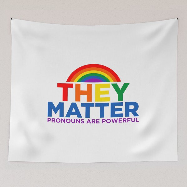 Item preview, They Matter Bold Pronoun Pride Design designed and sold by Darderdoor.