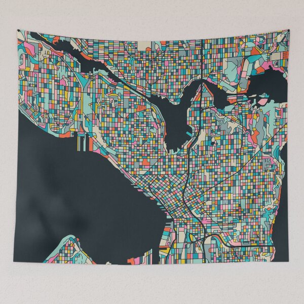 Item preview, SEATTLE CITY STREET MAP designed and sold by JazzberryBlue.