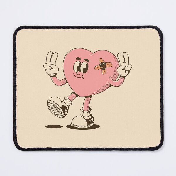 Item preview, Cute Walking Heart with Bandage Making Peace Sign designed and sold by adipra.