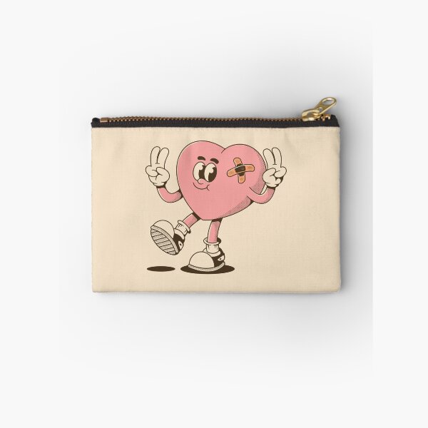 Item preview, Cute Walking Heart with Bandage Making Peace Sign designed and sold by adipra.