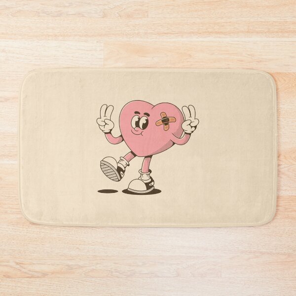 Item preview, Cute Walking Heart with Bandage Making Peace Sign designed and sold by adipra.