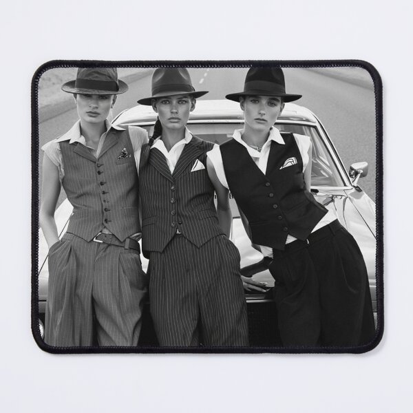 Item preview, Pinup photography 1950s Gangster Girls posing on a old 50's car designed and sold by Vintage Designs +.