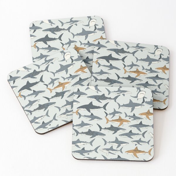 Item preview, Whimsical Shark Seamless Vector Pattern designed and sold by LoudArtStudio.