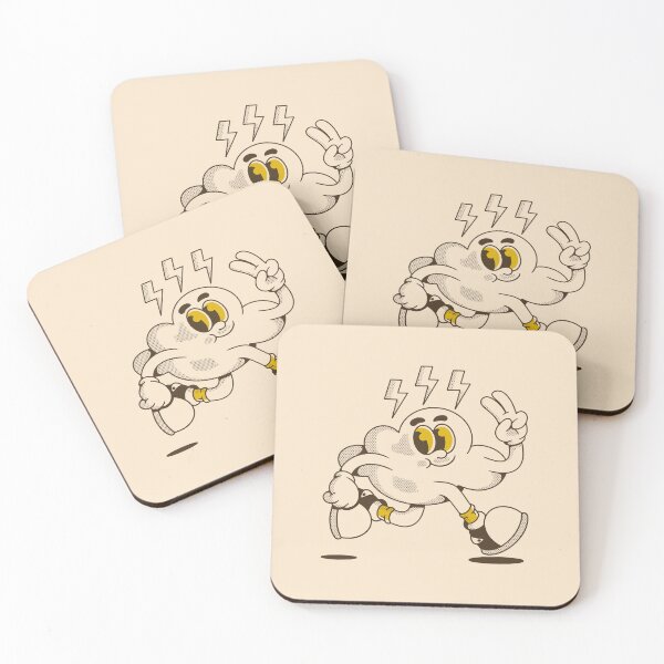 Item preview, Energetic Cloud Character with Lightning and Peace Sign designed and sold by adipra.