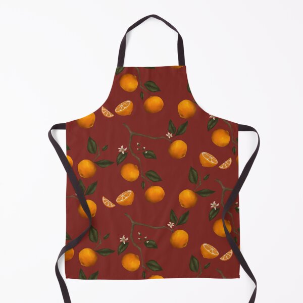Item preview, Orange Blossoms, Botanical Repeating Design - Deep Red designed and sold by DanBosDesigns.