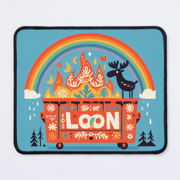 Item preview, Moose Fiery "LOON" Orange Dumpster - Scandinavian Folk Art by heidiannemorris © designed and sold by FOLK ART FUSION by heidiannemorris.