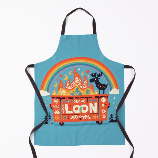 Item preview, Moose Fiery "LOON" Orange Dumpster - Scandinavian Folk Art by heidiannemorris © designed and sold by FOLK ART FUSION by heidiannemorris.
