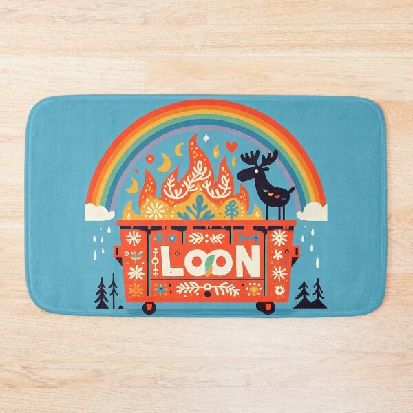 Item preview, Moose Fiery "LOON" Orange Dumpster - Scandinavian Folk Art by heidiannemorris © designed and sold by FOLK ART FUSION by heidiannemorris.