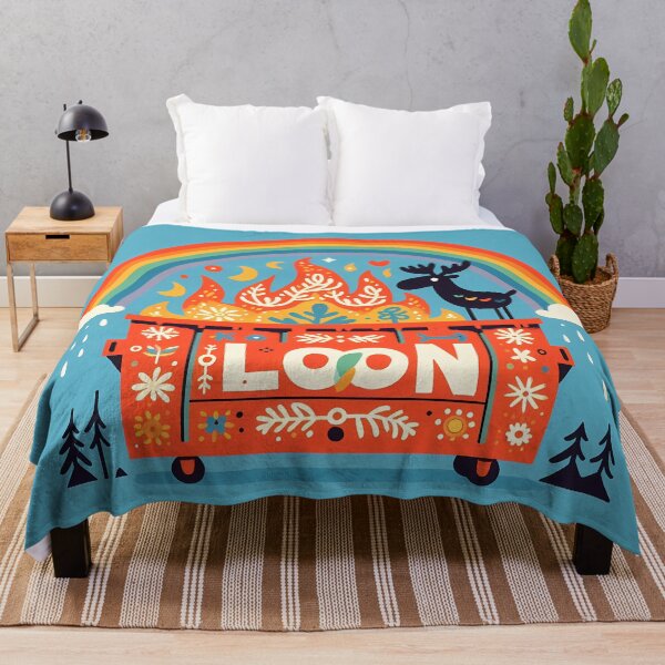 Item preview, Moose Fiery "LOON" Orange Dumpster - Scandinavian Folk Art by heidiannemorris © designed and sold by FOLK ART FUSION by heidiannemorris.