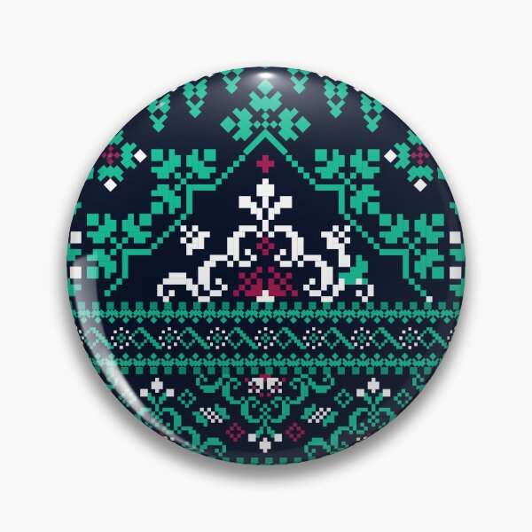 Item preview, Green Floral Ethnic Pixel Pattern Design designed and sold by MNX.