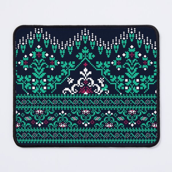Item preview, Green Floral Ethnic Pixel Pattern Design designed and sold by MNX.