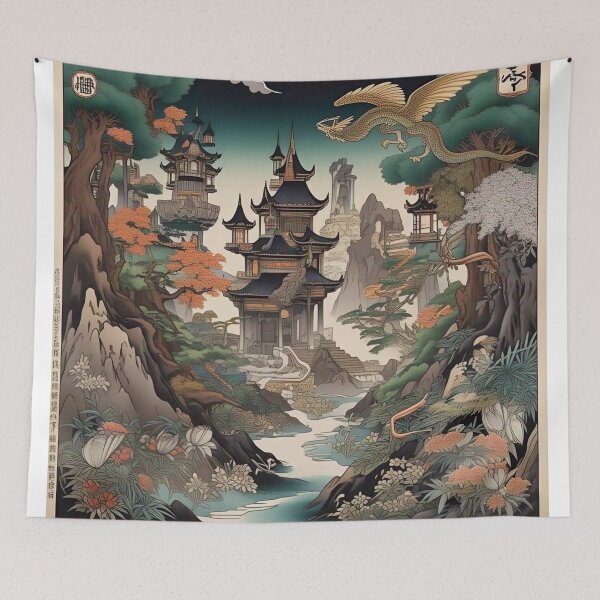Item preview, Landscape with Holographic Kanji designed and sold by Vandy Fullam.