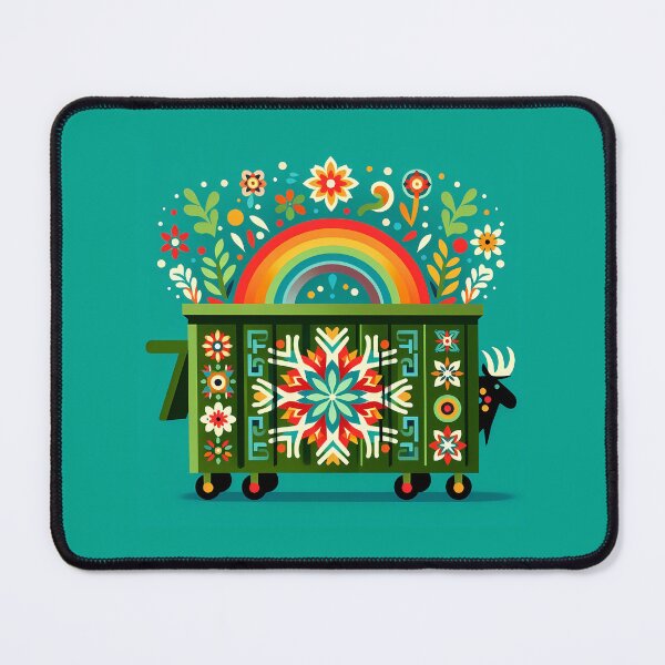 Item preview, Moose Hiding Behind Green Flower Dumpster - Scandinavian Folk Art by heidiannemorris © designed and sold by FOLK ART FUSION by heidiannemorris.