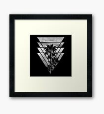 Geometric Triangles Sunset Beach Framed Print