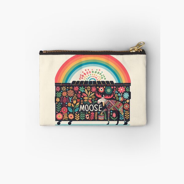Item preview, Rainbow Moose Among Blossoms - Scandinavian Folk Art by heidiannemorris © designed and sold by FOLK ART FUSION.