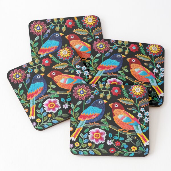 Item preview, Mexican Embroidery Pattern Art Birds Flowers designed and sold by xiao xuans.