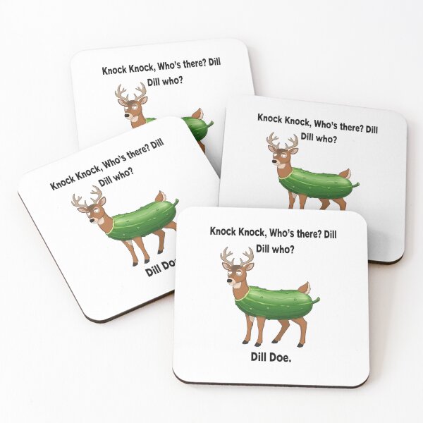 Item preview, Knock Knock, Dill, Deer, cucumber, dad joke, funnyfits70, Humor, Funny, retro, vintage, funny quotes, animal humor, designed and sold by FunnyFits70.