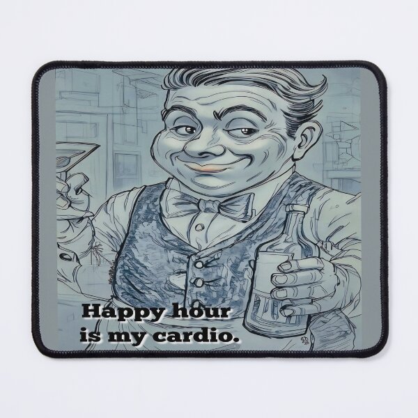 Item preview, Vintage Bartender Drawing – Happy Hour Humor designed and sold by gleefulme.