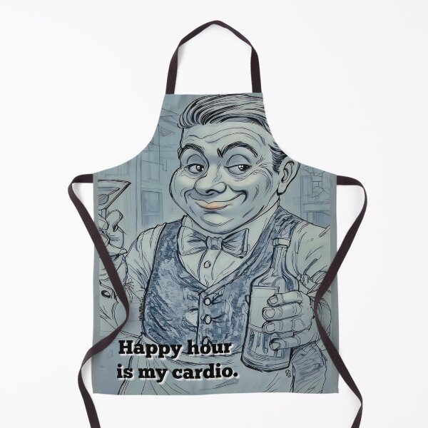 Item preview, Vintage Bartender Drawing – Happy Hour Humor designed and sold by gleefulme.