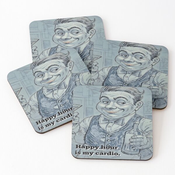 Item preview, Vintage Bartender Drawing – Happy Hour Humor designed and sold by gleefulme.