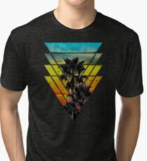Geometric Triangles Sunset Beach Tri-blend T-Shirt