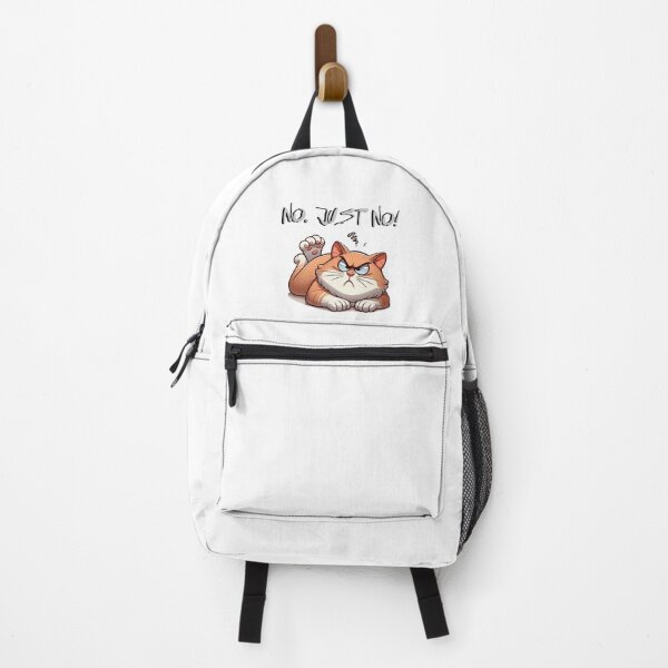 Item preview, Grumpy Cartoon Cat – "No. Just no." – Sarcastic Angry Cat Illustration designed and sold by Pasja W Każdym Szkicu!.