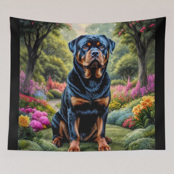 Item preview, Brutus Rottweiler Dog Portrait Painting designed and sold by Heart and Soul Studio.