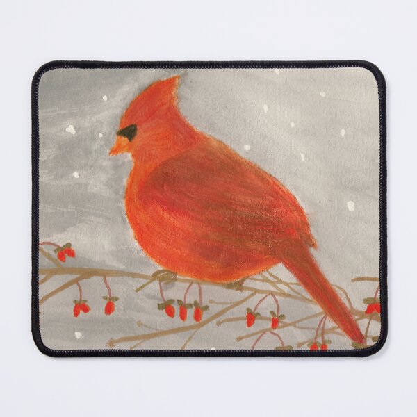 Item preview, Cardinal Redbird With Red Berries Watercolor designed and sold by The Elderberry Blossom.