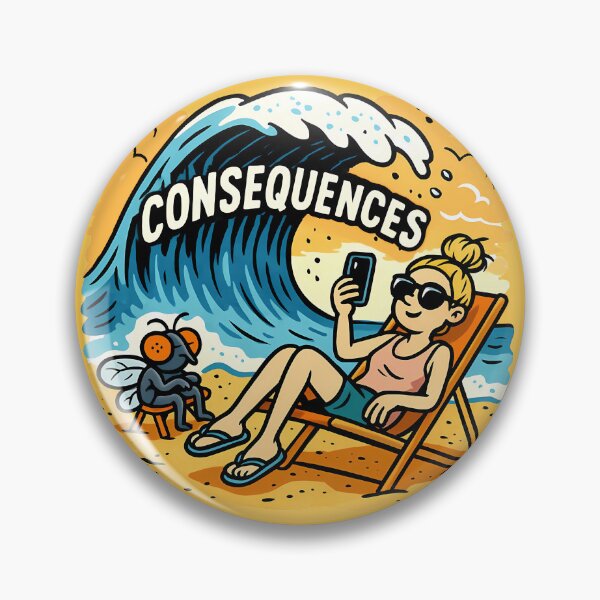Item preview, CONSEQUENCES – Karma Wave Cartoon Stickers, Shirts, Bags, and More designed and sold by macvoodoodesign.
