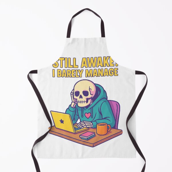 Item preview, Still Awake? I Barely Manage – Funny Skeleton Office Life Design designed and sold by Bluntdivas.