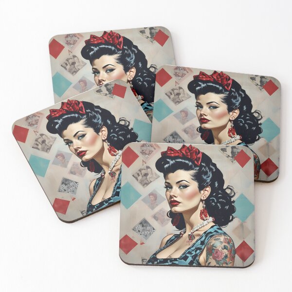 Item preview, Rockabilly Pin-Up Girl Portrait Retro 1950's Style designed and sold by Matthew Beech Designs.