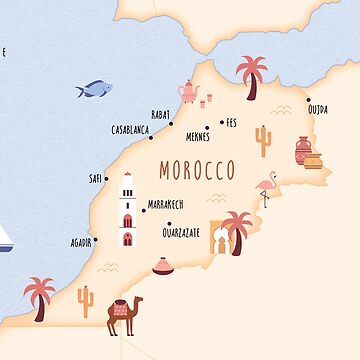 Artwork thumbnail, Illustrated map of Morocco by ymkesinfogr