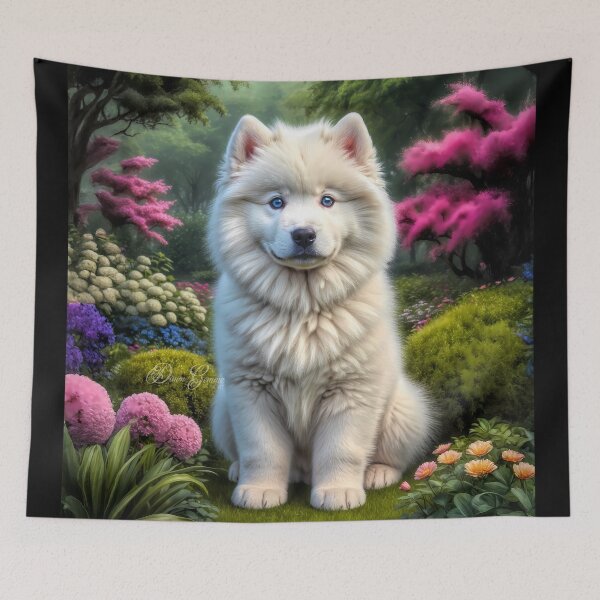 Item preview, Jewel Samoyed Puppy Portrait Painting designed and sold by Heart and Soul Studio.