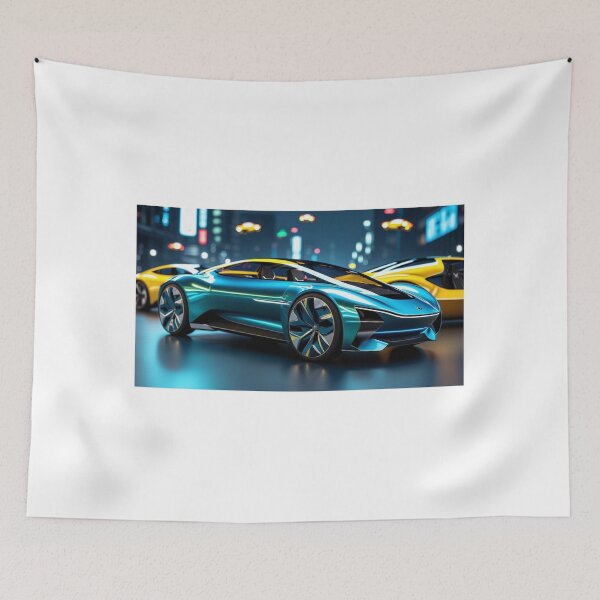 Item preview, Vibrant Futuristic Sports Car: City Night Scene designed and sold by RaiyaTees.