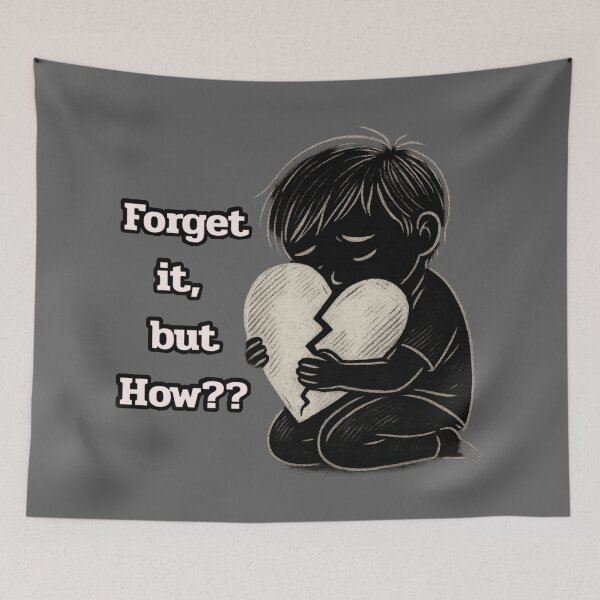 Item preview, Forget It But How – Heartbreak Mental Health Support Sketch Art designed and sold by Just Meaningful.
