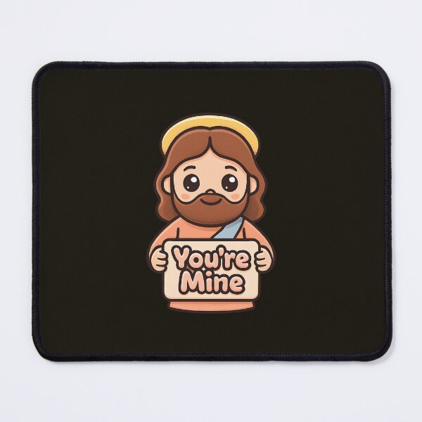 Item preview, Cute Kawaii Jesus Holding "You Are Mine" Sign – Isaiah 43:1 - Christian Valentine’s designed and sold by stylishdzign.