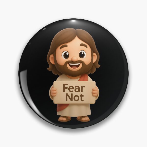 Item preview, 3D Cute Kawaii Jesus Holding "Fear Not" Sign – Christian Bible Verse - Isaiah 43:1  designed and sold by stylishdzign.