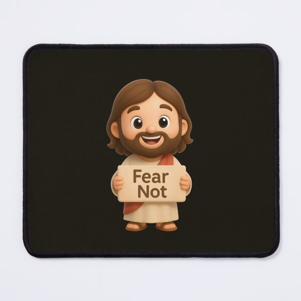 Item preview, 3D Cute Kawaii Jesus Holding "Fear Not" Sign – Christian Bible Verse - Isaiah 43:1  designed and sold by stylishdzign.