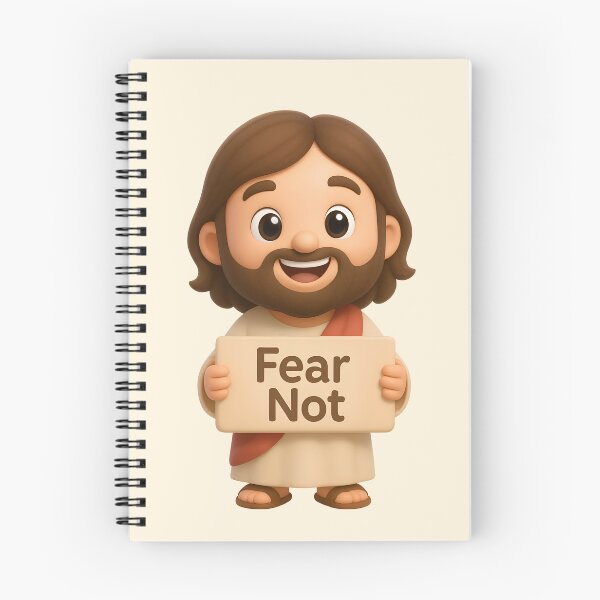 Item preview, 3D Cute Kawaii Jesus Holding "Fear Not" Sign – Christian Bible Verse - Isaiah 43:1  designed and sold by stylishdzign.