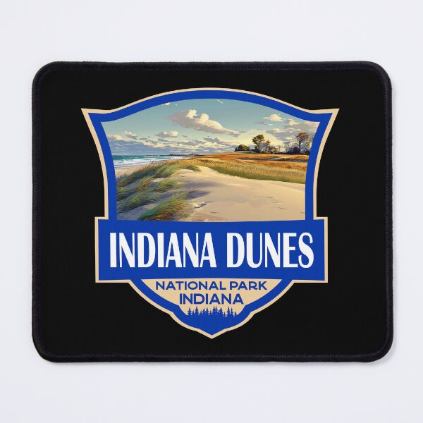 Item preview, Indiana Dunes National Park Illustration Retro Badge designed and sold by KrisSidDesigns.