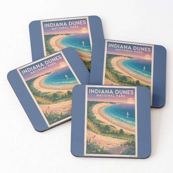 Item preview, Indiana Dunes National Park Illustration Travel Art Vintage designed and sold by KrisSidDesigns.