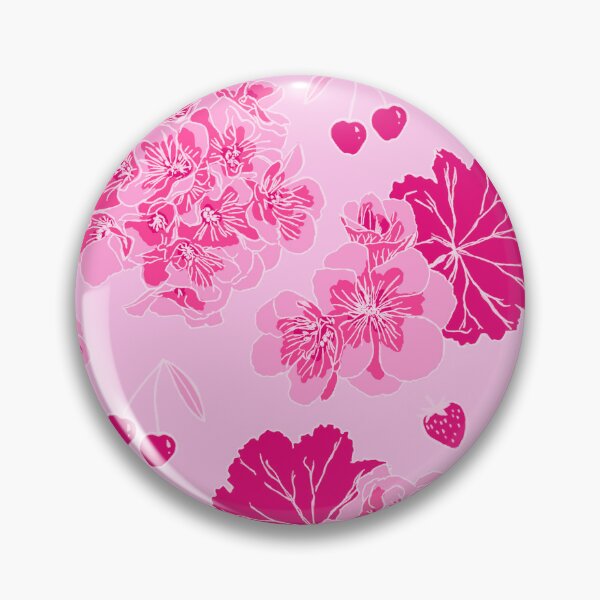Item preview, Pink Geranium, Cherry & Strawberry Pattern  designed and sold by Millefolia Design .