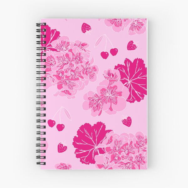 Item preview, Pink Geranium, Cherry & Strawberry Pattern  designed and sold by Millefolia Design .