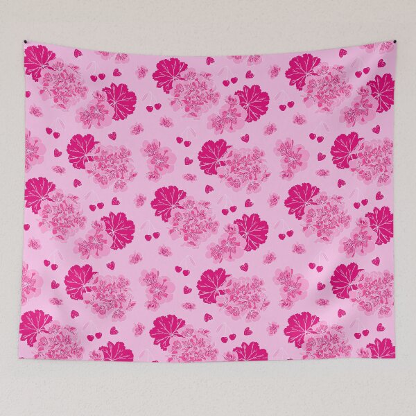 Item preview, Pink Geranium, Cherry & Strawberry Pattern designed and sold by Millefolia Design .