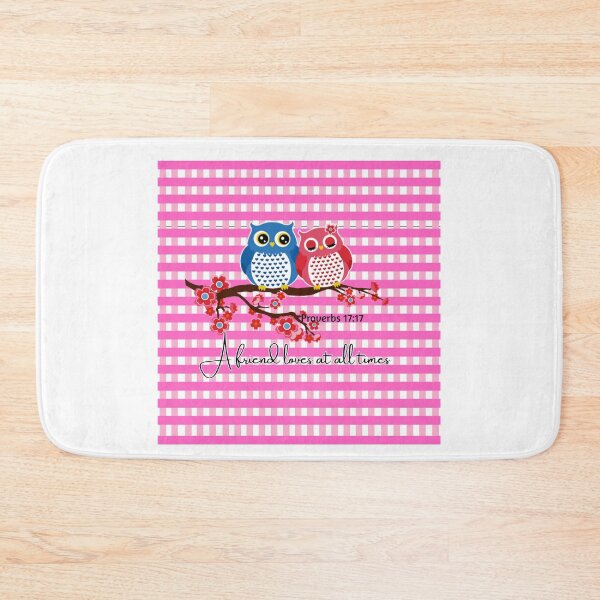 Item preview, Pink Gingham Owl Proverbs 17:17 - A friend loves at all times designed and sold by Dailywalker22.