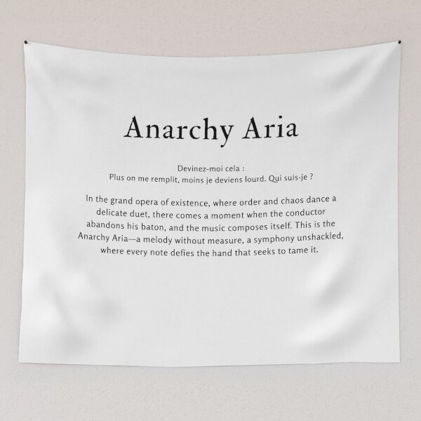 Item preview, Anarchy Aria quote French Riddle Quote  Philosophical Saying   designed and sold by ArtbyJustis.